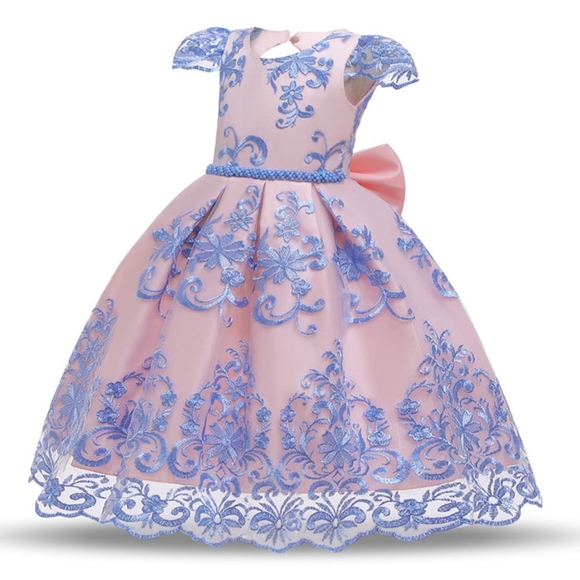 🎀SALE🎀NEW Embroidery Princess Flower Lace Bow Wedding, Birthday Party Dress - Picture 2 of 9